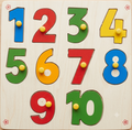 Number Puzzle  Tray with Knobs