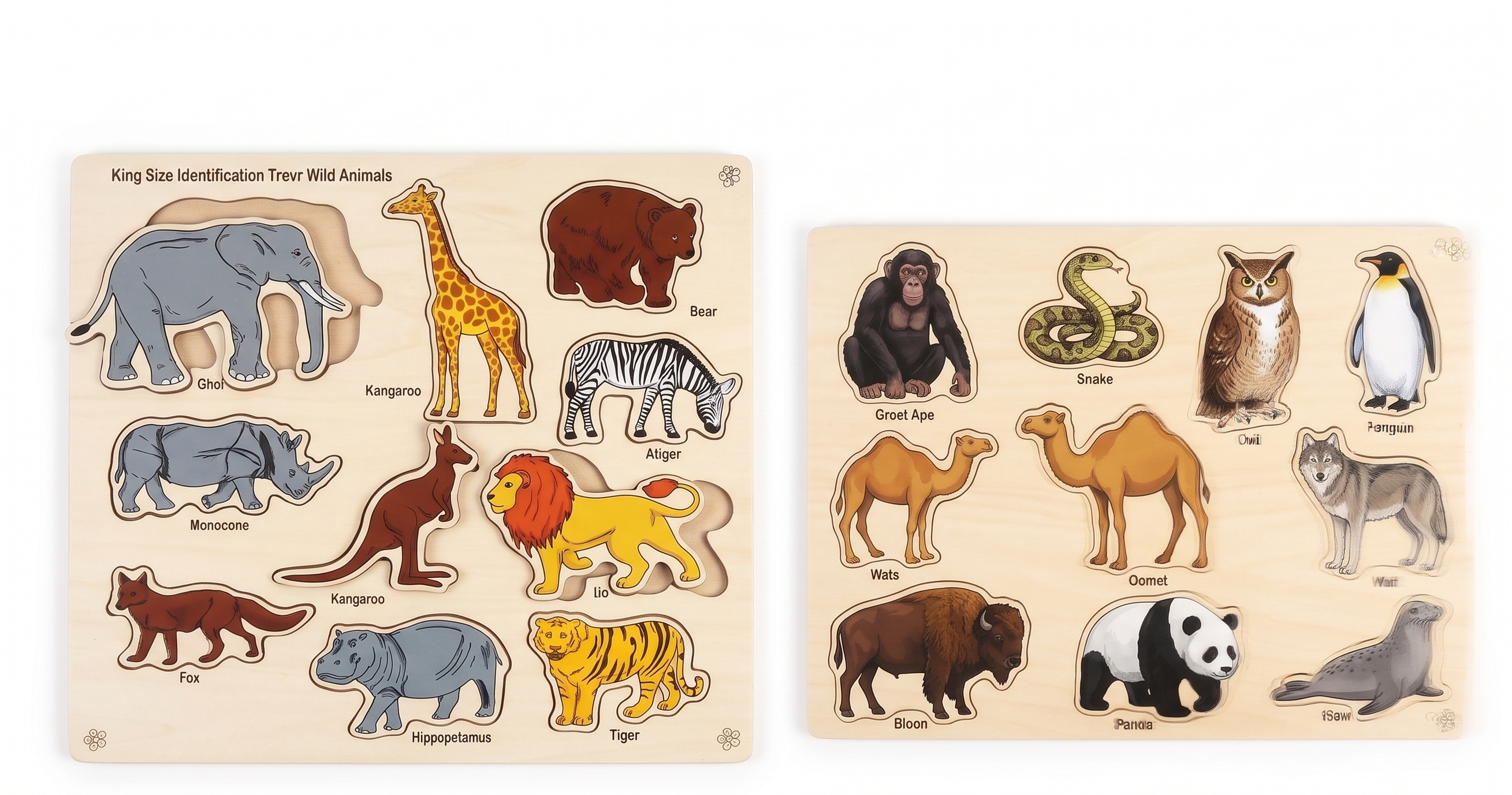 Wild Animals Lacing & Stacking Puzzles