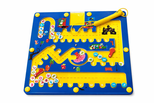 2-in-1 Magnetic Alphabet Maze & Counting Board Game for Kids