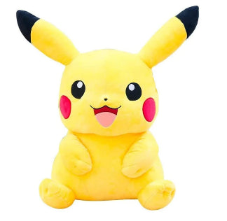 Plush toy of Pikachu on a white background