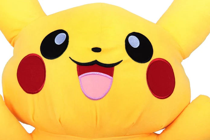 Plush toy of Pikachu on a white background